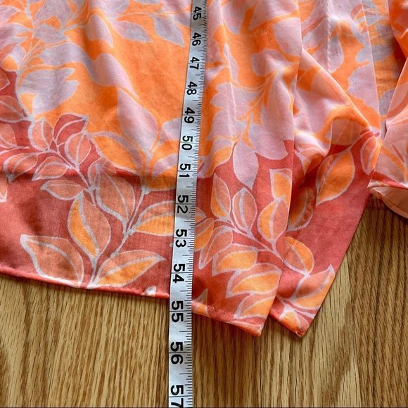 VTG MISS ELAINE 60s Sheer Mod Botanical Print ROBE/DUSTER - Picture 8 of 16